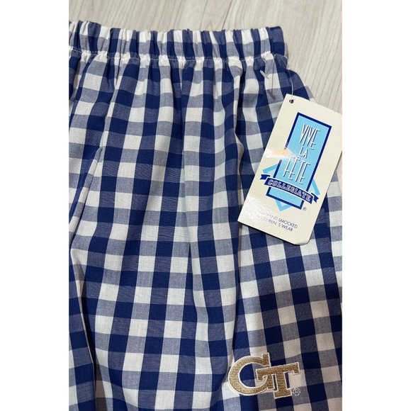 Vive La Fete blue gingham shorts GT Georgia Tech Yellow Jackets 5 NWT - Picture 4 of 4
